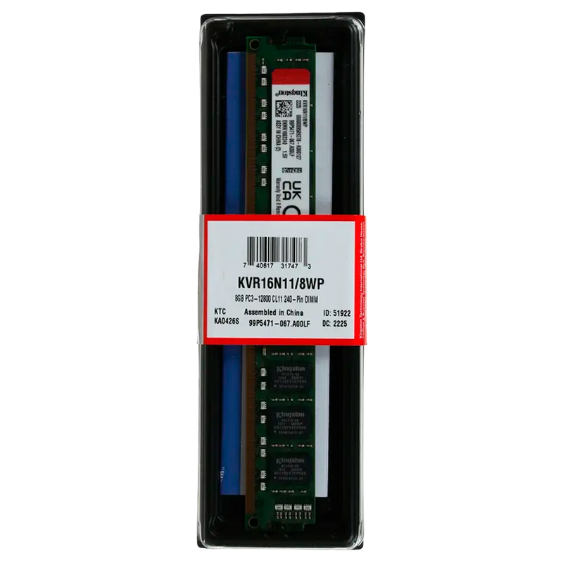 Memorie RAM Kingston KVR16N11/8WP ValueRAM 8GB Verde