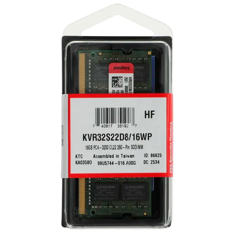 Memorie RAM Kingston KVR32S22D8/16WP ValueRAM 16GB Verde