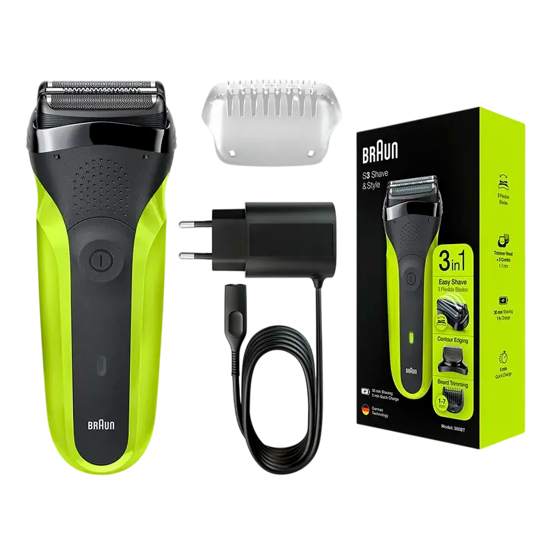 Aparat de ras electric Braun 300BT Negru | Verde